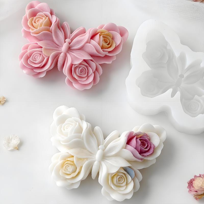 Soap Making Instructions - Cetakan Silikon Bentuk Kupu-kupu Mawar DIY,